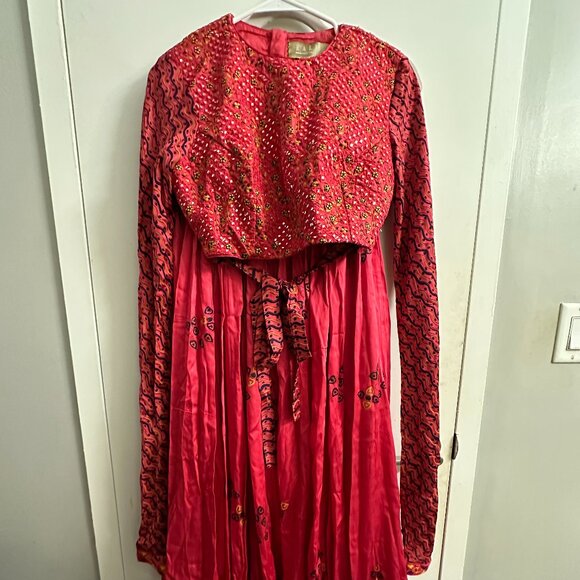 Vibrant Pink Embellished Lehenga - Picture 1 of 7